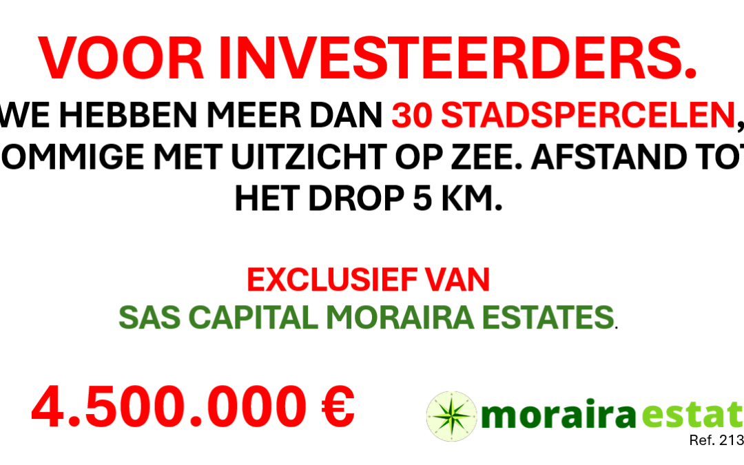 VOOR INVESTEERDERS. 30 STADSPERCELEN, EXCLUSIEF