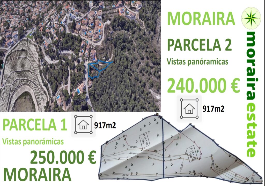 2 parcelas separadas en Moraira con  vistas panorámicas