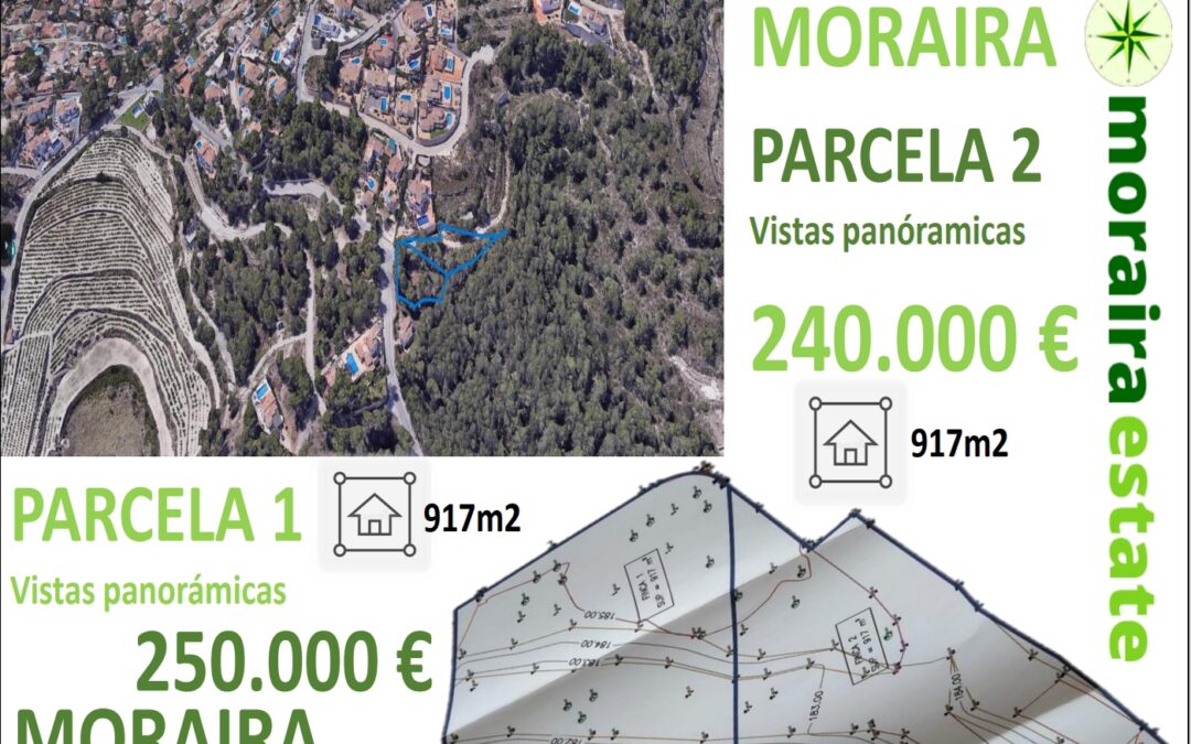 2 parcelas separadas en Moraira con  vistas panorámicas