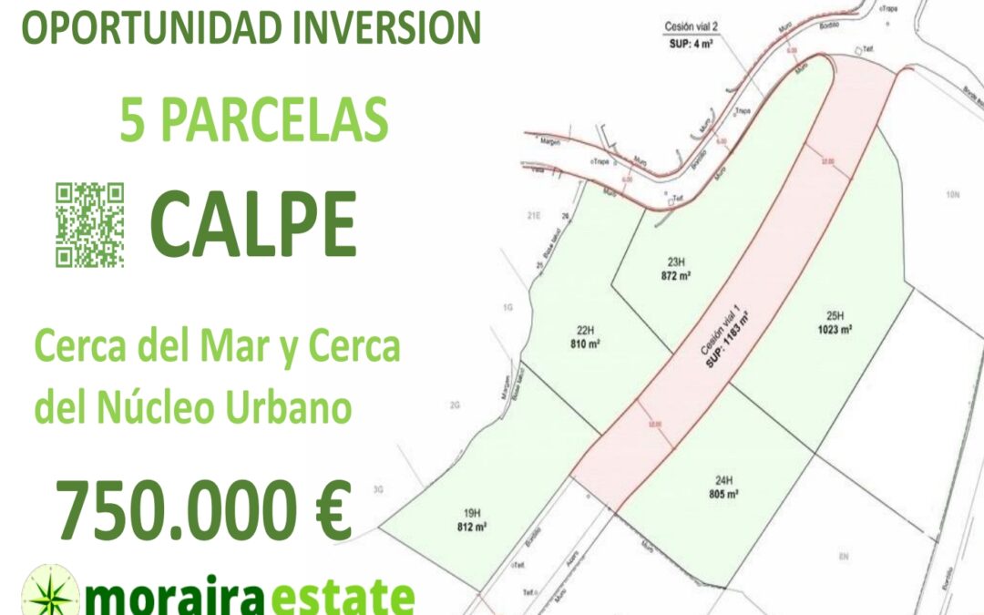 5 PARCELAS JUNTAS CERCA DEL MAR Y DEL NUCLEO URBANO