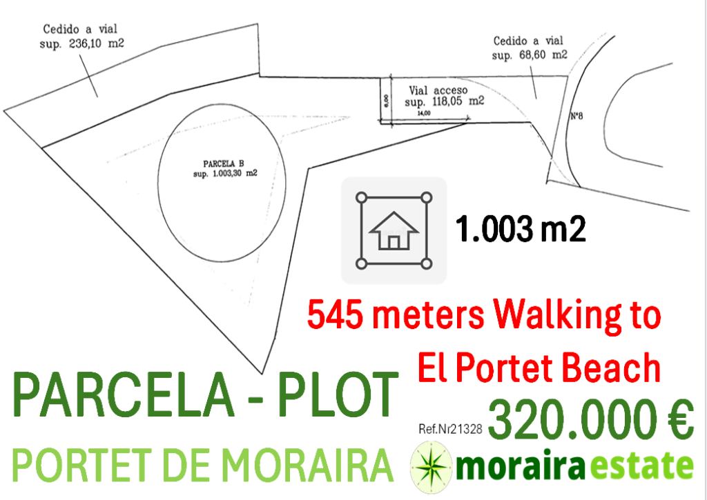 PARCELA-PLOT a 545 metros de la Playa de El Portet de Moraira