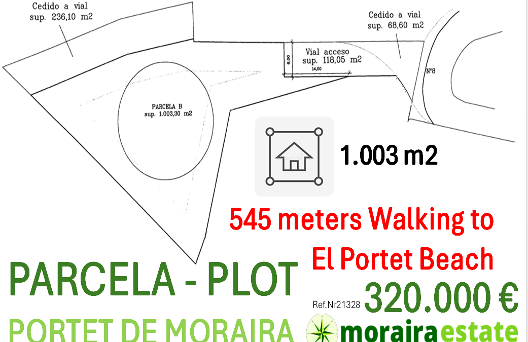 PARCELA-PLOT a 545 metros de la Playa de El Portet de Moraira